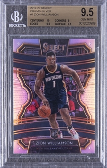 2019-20 Panini Select Concourse Prizms Silver #1 Zion Williamson Rookie Card – BGS GEM MINT 9.5